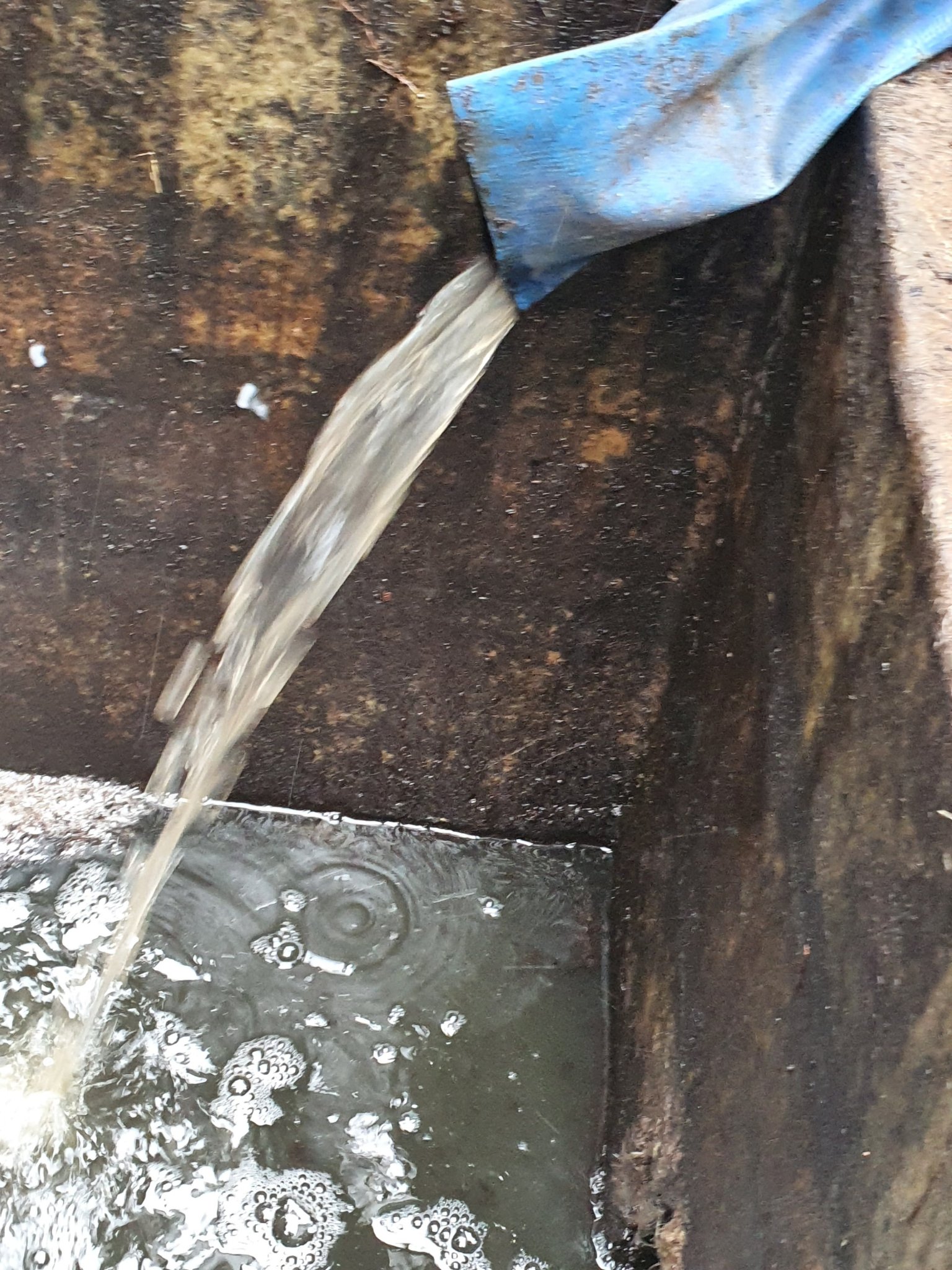 nước sau khi tách từ bùn thải cafe bằng máy ép bùn ark