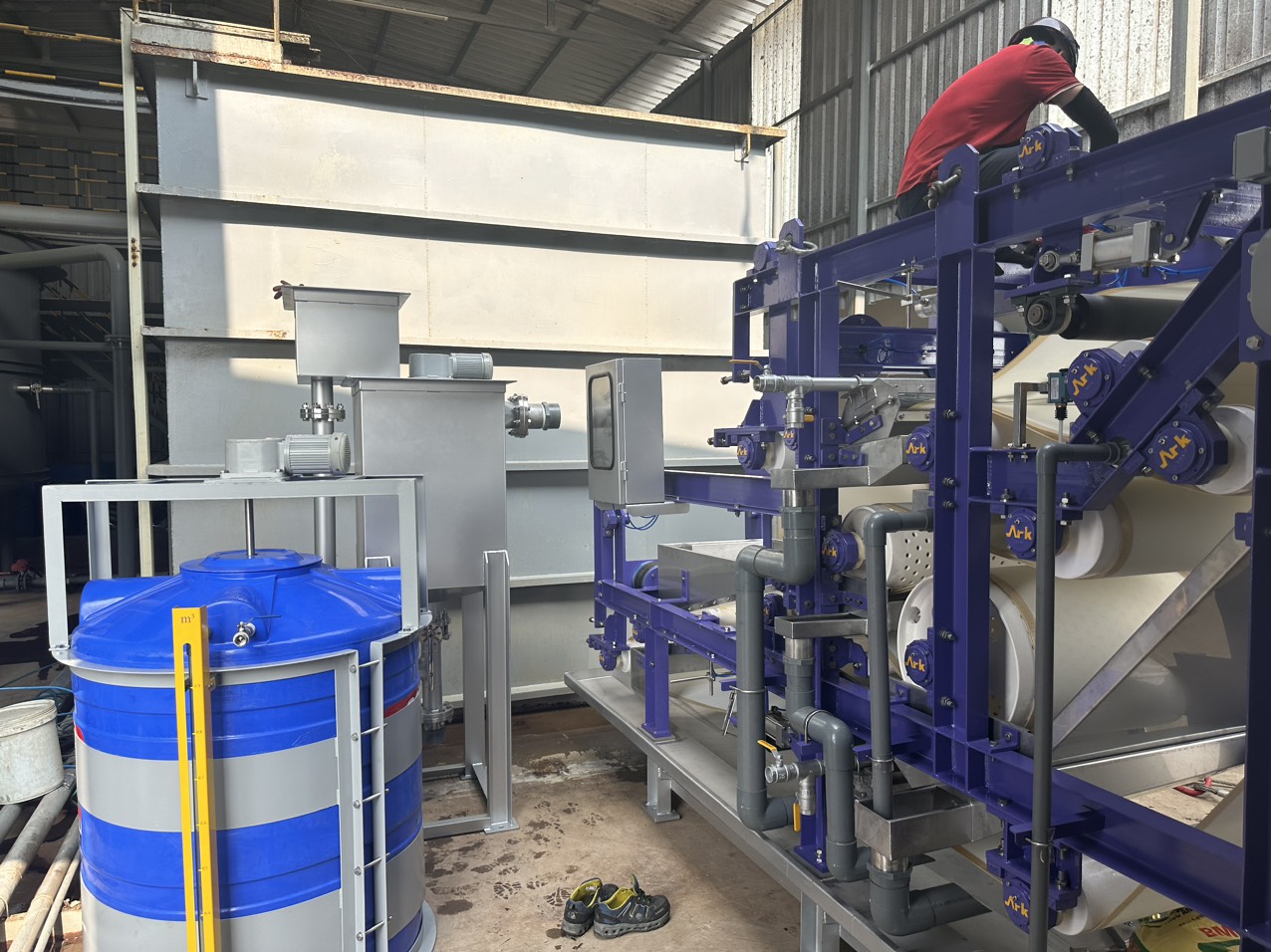Dự án máy ép bùn băng tải nhà máy thực phẩm tại Hải Dương